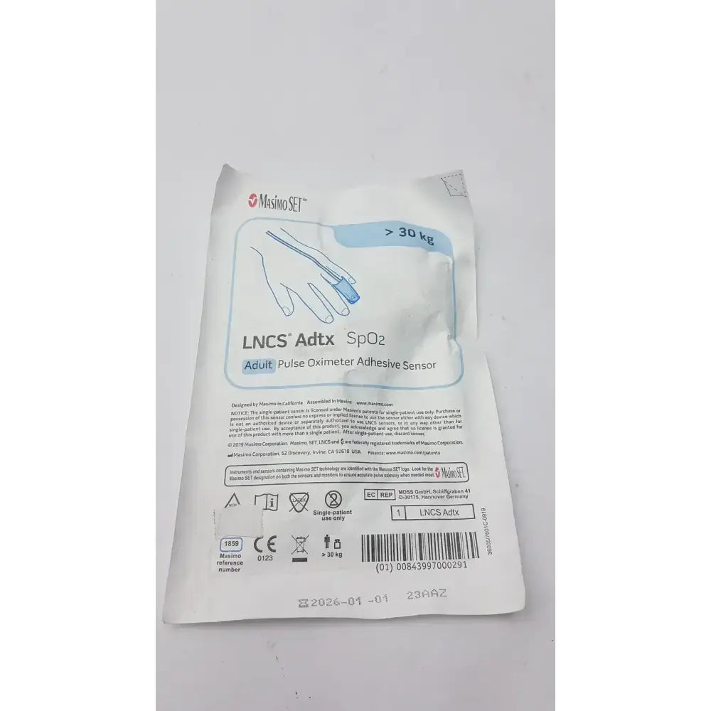 Masimo Set 1859 LNCS ADTX Adult Spo2 Adhesiive Sensor Oximeter- 30 Kg Disposable SpO2 Sensor, new product photo 5