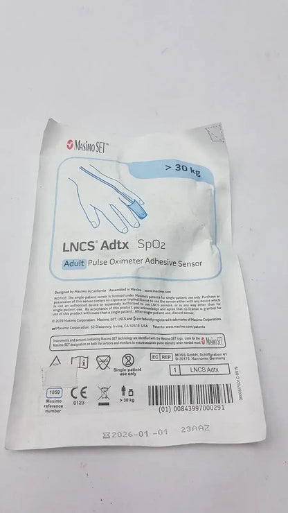 Masimo Set 1859 LNCS ADTX Adult Spo2 Adhesiive Sensor Oximeter- 30 Kg Disposable SpO2 Sensor, new product photo 5