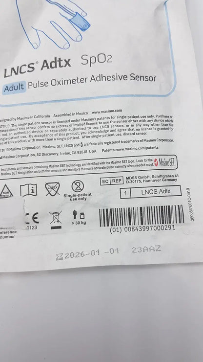 Masimo SET LNCS Adtx Adult Pulse Oximeter Adhesive Sensor Pulse Oximeter Sensor, new product photo 8