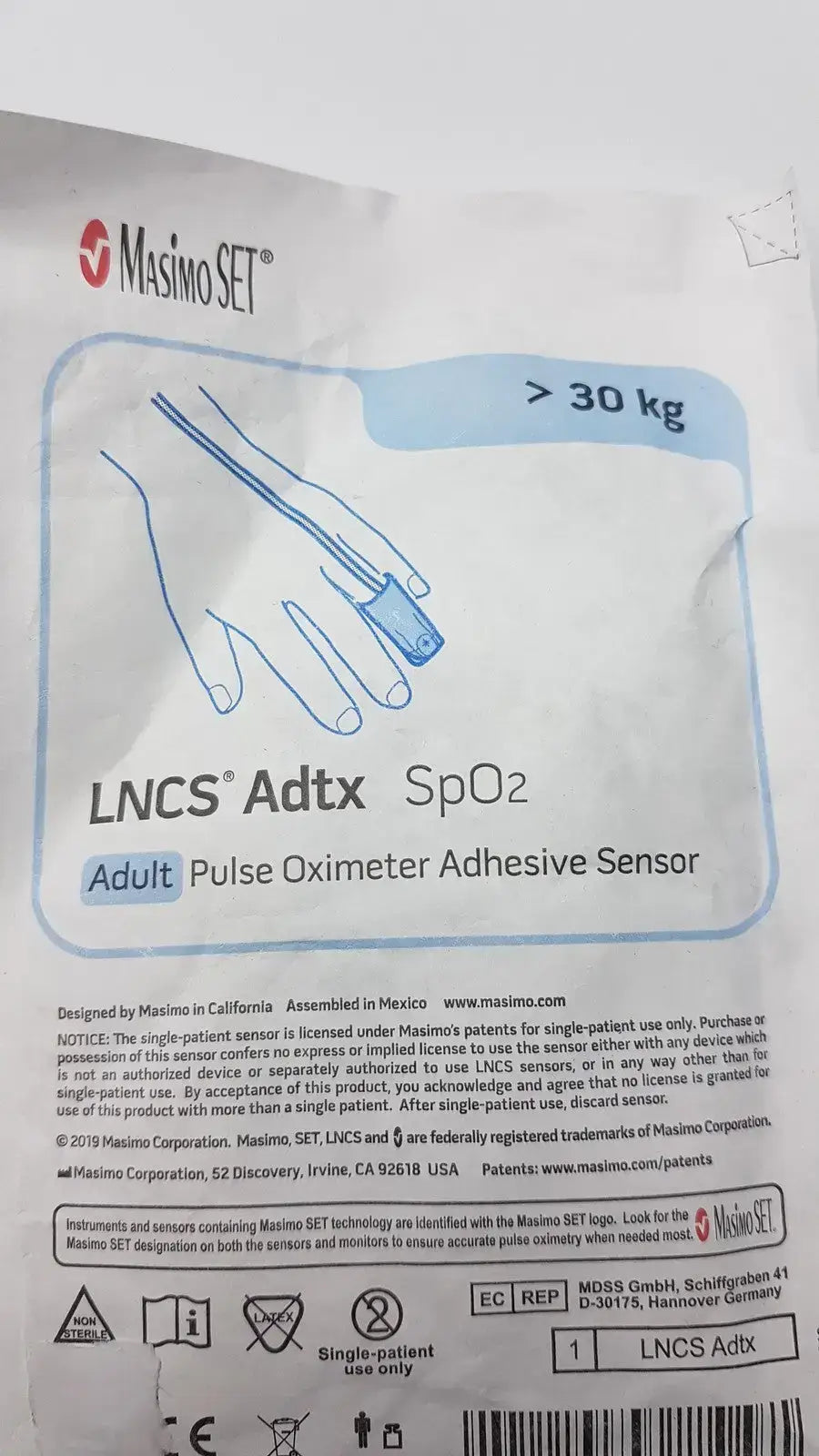 Masimo SET LNCS Adtx Adult Pulse Oximeter Adhesive Sensor Pulse Oximeter Sensor, second-hand product photo 10