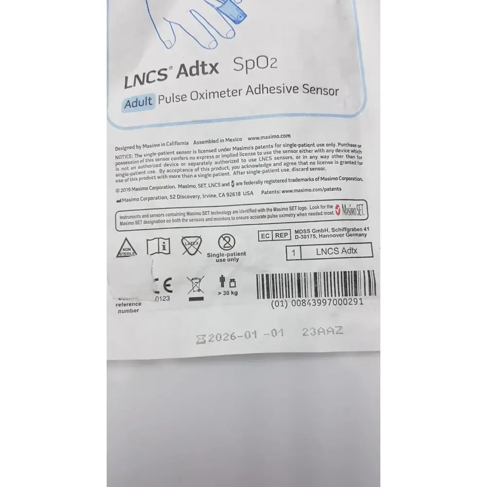 Masimo SET LNCS Adtx Adult Pulse Oximeter Adhesive Sensor Pulse Oximeter Sensor, second-hand product photo 7