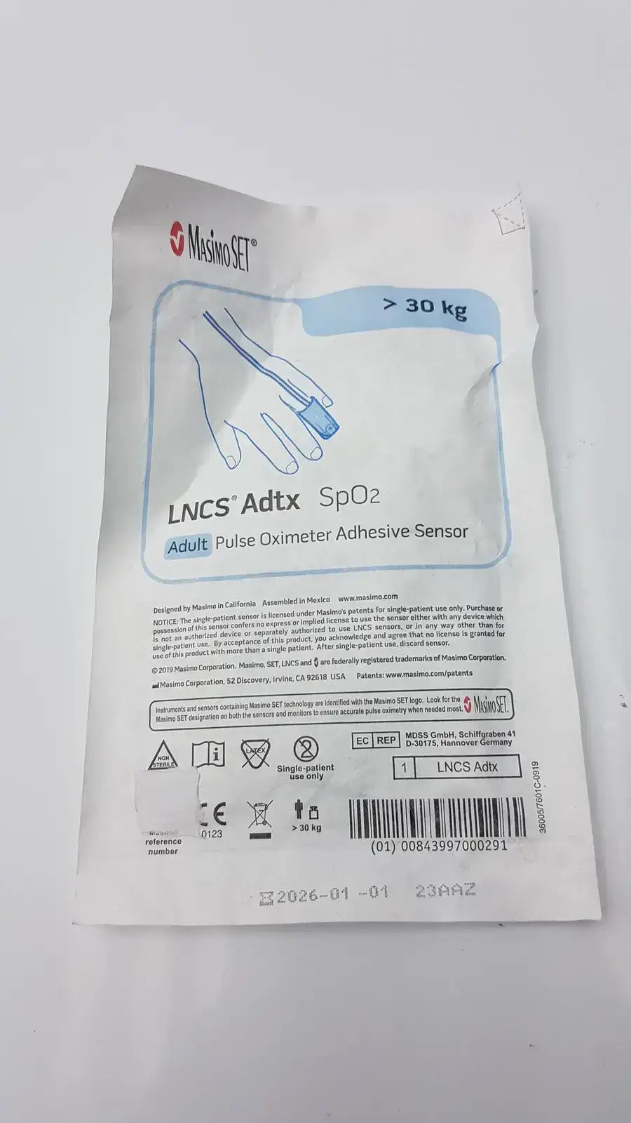 Masimo SET LNCS Adtx Adult Pulse Oximeter Adhesive Sensor Pulse Oximeter Sensor, new product photo 2