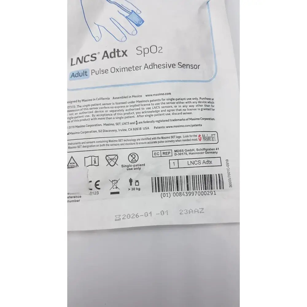 Masimo SET LNCS Adtx Adult Pulse Oximeter Adhesive Sensor Pulse Oximeter Sensor, second-hand product photo 8