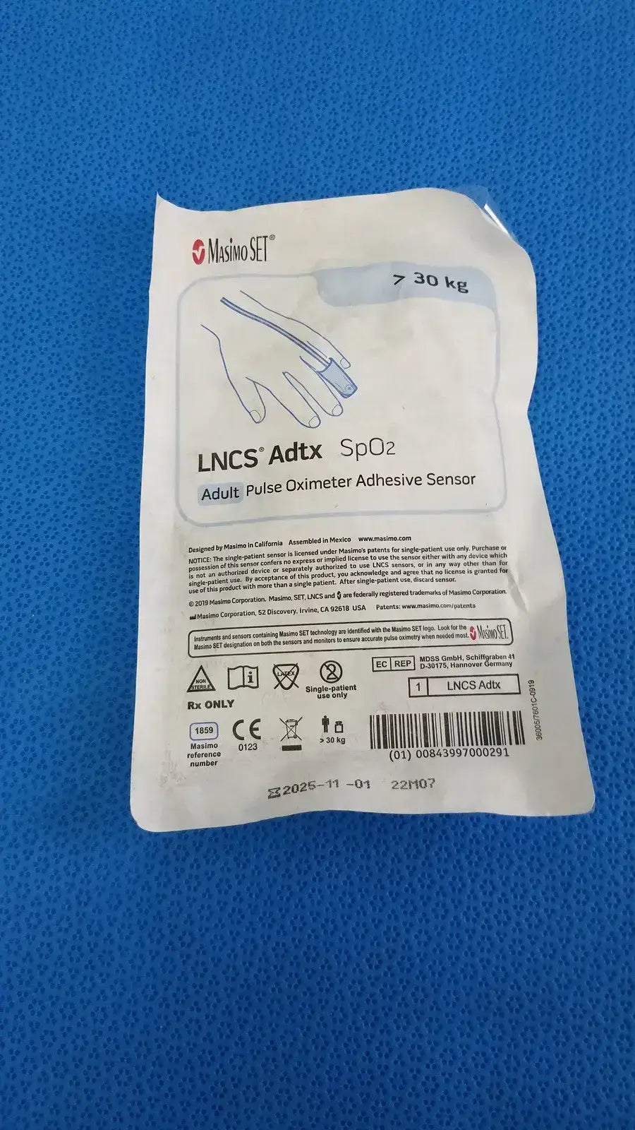 Masimo Set LNCS Adtx SpO2 Adult Pulse Oximeter Adhesive Sensor Pulse Oximeter Sensor, new product photo 1