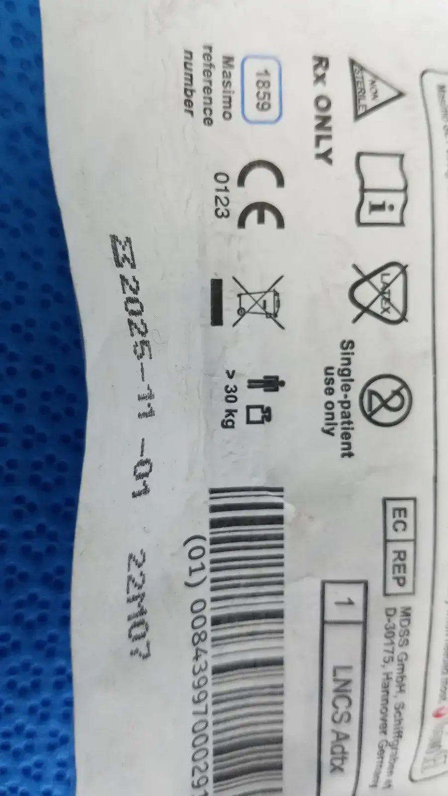 Masimo Set LNCS Adtx SpO2 Adult Pulse Oximeter Adhesive Sensor Pulse Oximeter Sensor, new product photo 2
