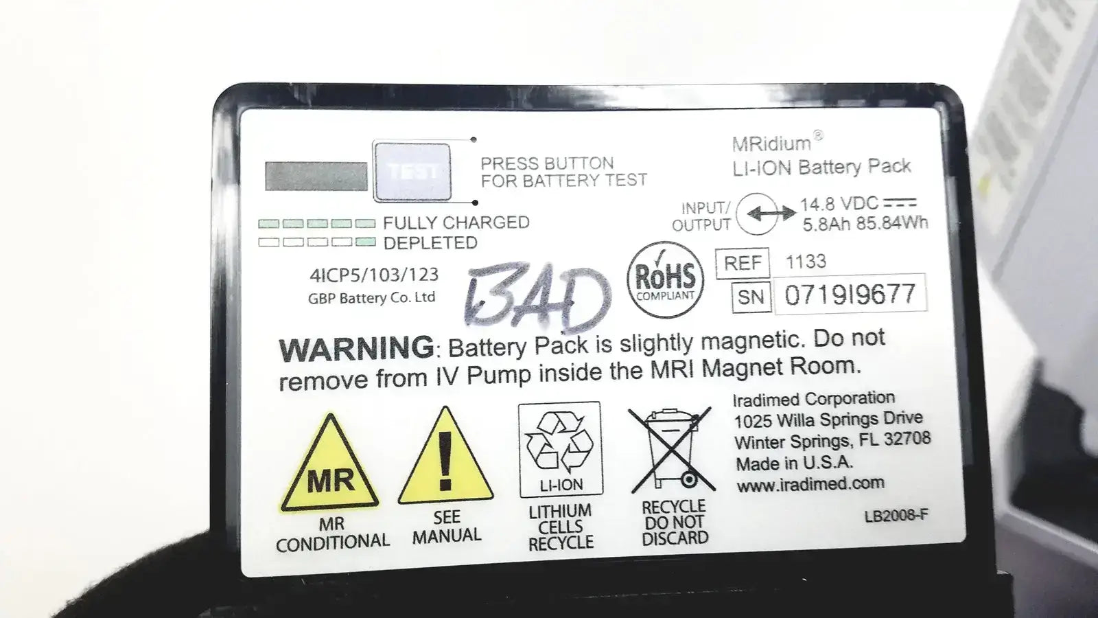 Masimo Set MRidium 3860+ MRI Infusiion System With Power Supply & Stand Infusion System, second-hand product photo 14