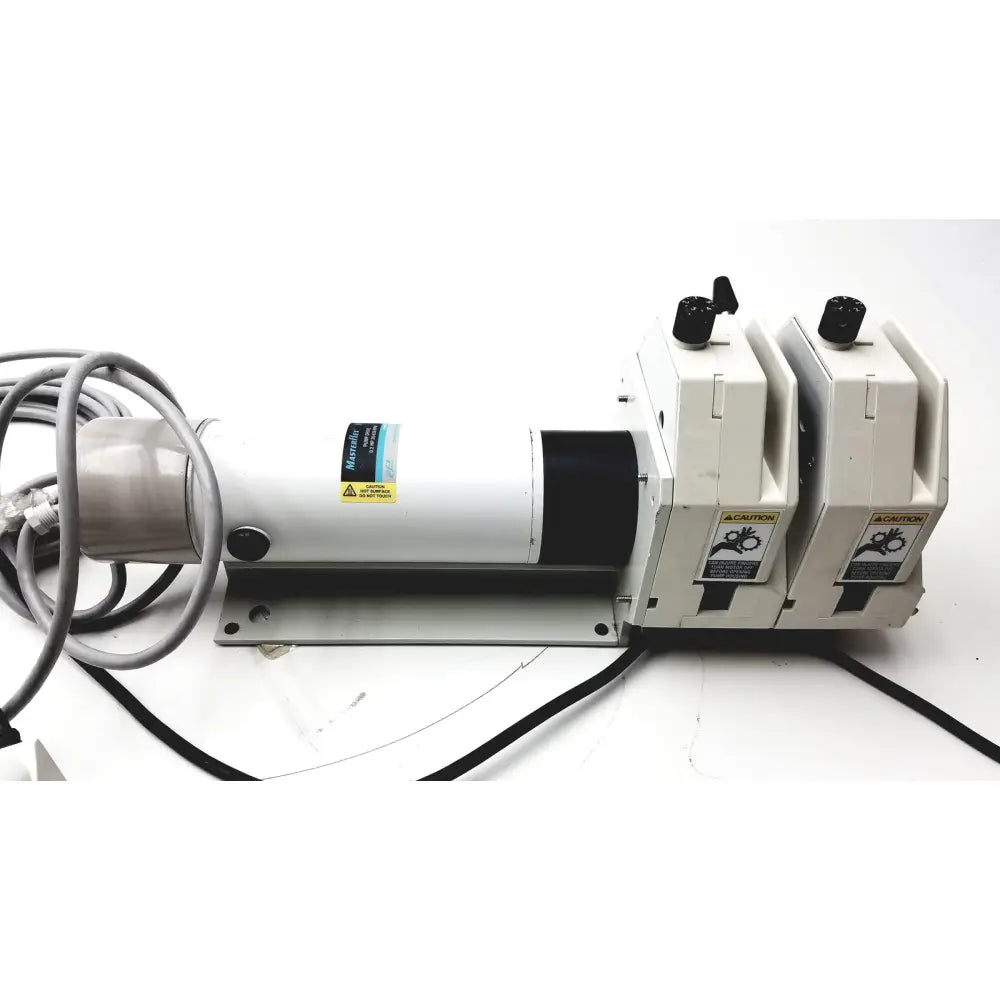 White industrial-grade digital modular drive motor with black accents and coiled gray cables for pump drive use