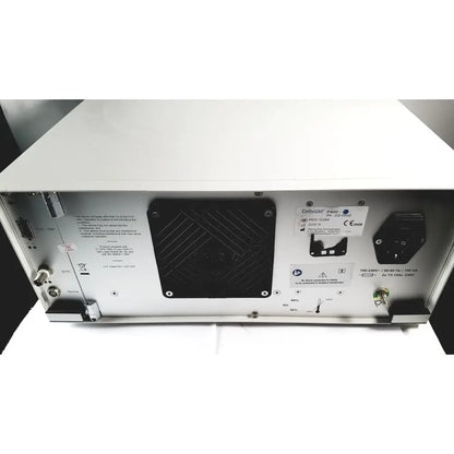 White metal rear panel of mauna kea technologies f400-v2 cellvizio console electronic test instrument
