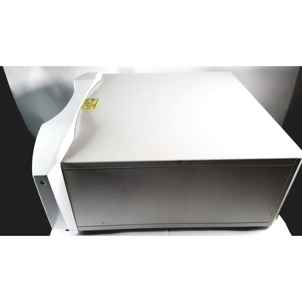 White and silver industrial-grade printer with sleek modern design in mauna kea technologies f400-v2 cellvizio console
