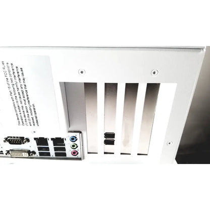Rear view of white plastic medical computers cellvizio processor 9900167m with usb audio and hdmi ports panel