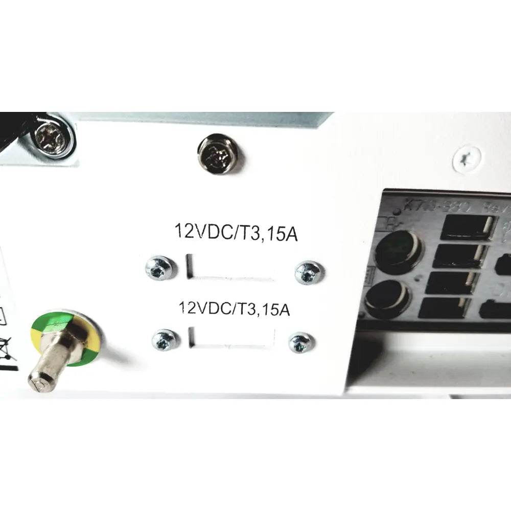 White industrial power supply unit with silver screws and green yellow terminal connector for mcd medical computers processor 9900167m