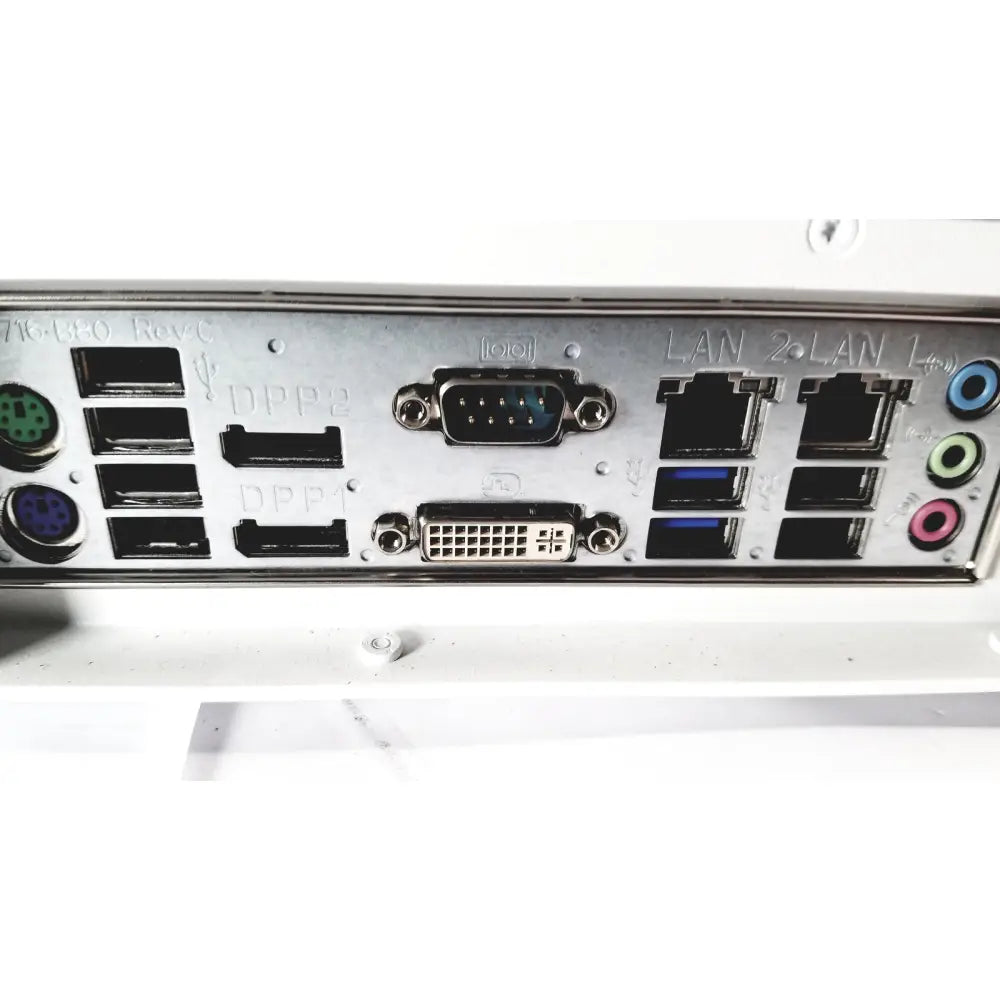 Silver metallic back panel of mcd medical computers cellvizio confocal processor 9900167m with multiple ports