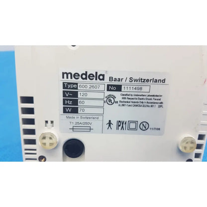 White medela vario suction pump aspirator 600.2607 portable medical vacuum unit made in switzerland 120v 60hz