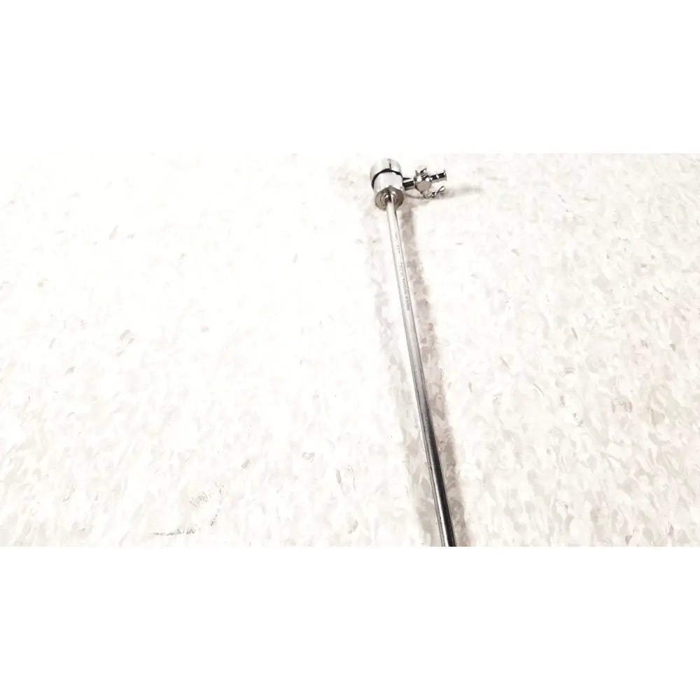 A sleek metallic thermometer probe with a chain attached compatible with medical horizon single valve endoscope sheath