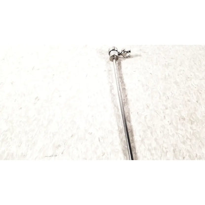 A sleek metallic thermometer probe with a chain attached compatible with medical horizon single valve endoscope sheath