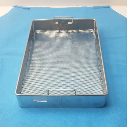 Unbranded Medical Instrument Sterilization Tray – Perforated, Stainless, Used Sterilization Tray, second-hand product photo 1