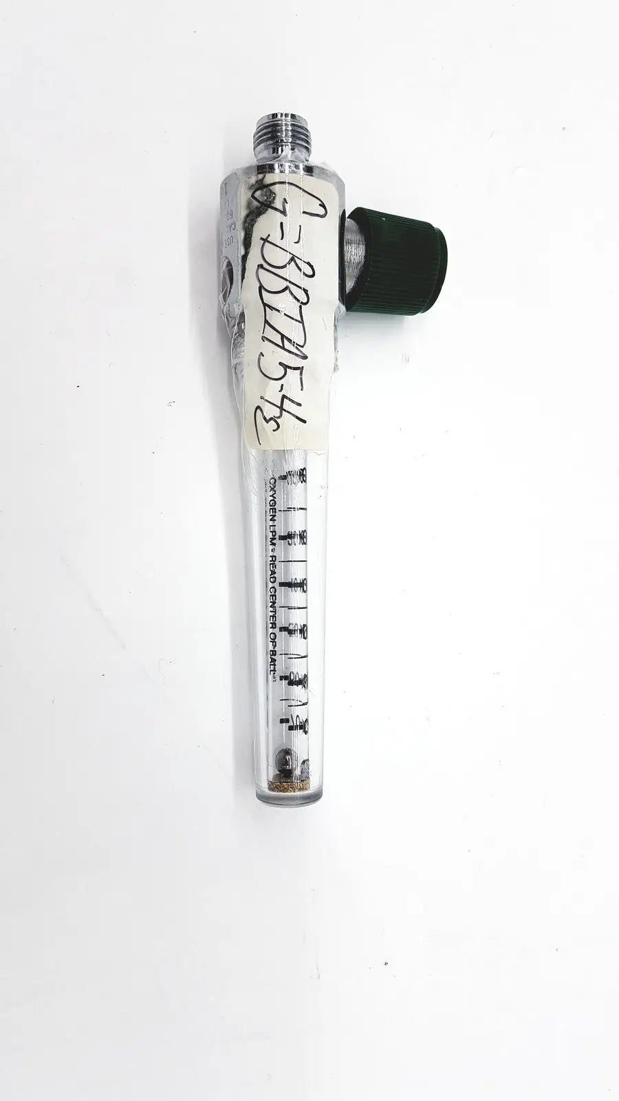 Generic Medical Oxygen LPM Read Center Of Ball LOT NO- 1005 Oxygen Flowmeter Label, as-is (for parts) product photo 1