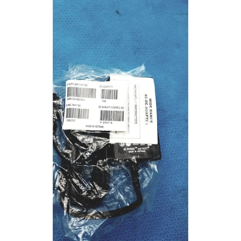Black ac-dc medical power supply with coiled cord for covidien kangaroo feeding pump by bl power packaging labeled wide range