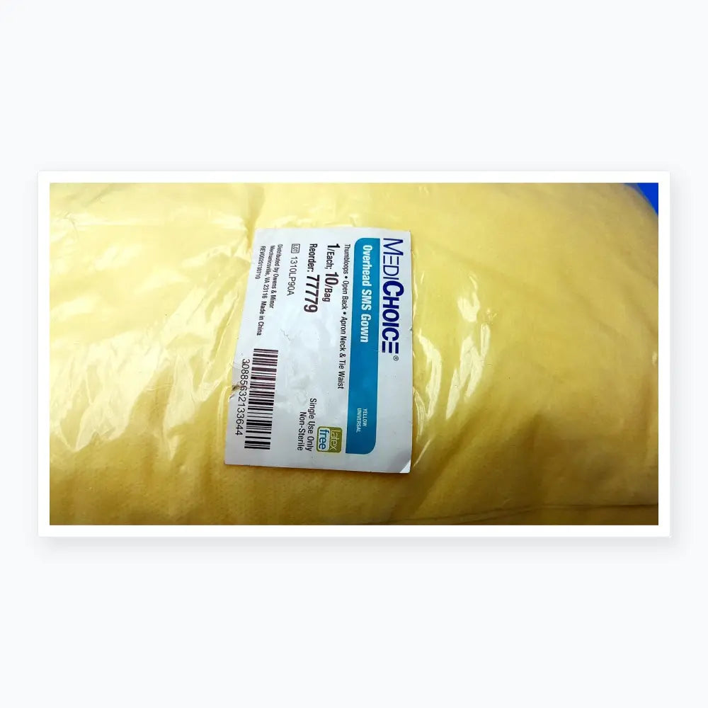 MediChoice Yellow Overhead SMS Isolation Gowns Size Large 10-Pack (Reorder 77779)