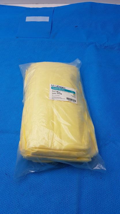 MediChoice Yellow Overhead SMS Isolation Gowns Size Large 10-Pack (Reorder 77779) - Isolation Gowns