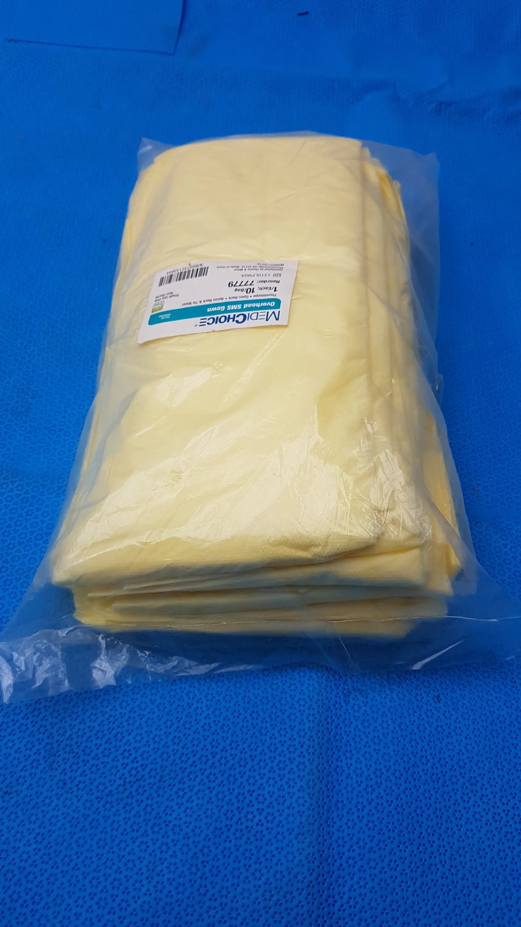 MediChoice Yellow Overhead SMS Isolation Gowns Size Large 10-Pack (Reorder 77779) - Isolation Gowns