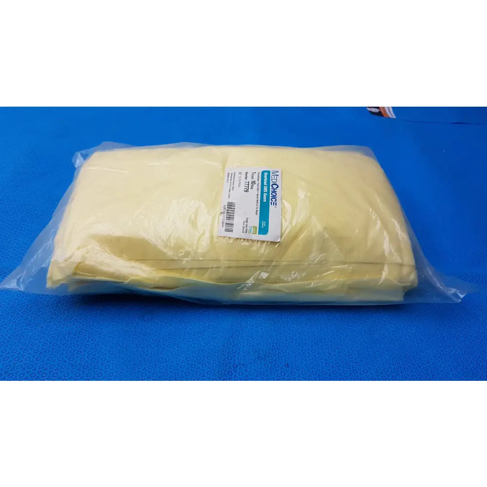 MediChoice Yellow Overhead SMS Isolation Gowns Size Large 10-Pack (Reorder 77779) - Isolation Gowns