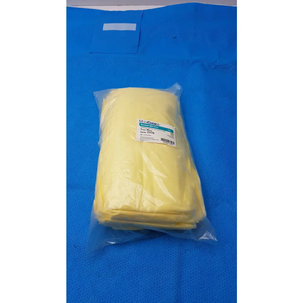 MediChoice Yellow Overhead SMS Isolation Gowns Size Large 10-Pack (Reorder 77779) - Isolation Gowns