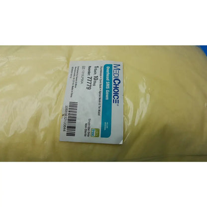MediChoice Yellow Overhead SMS Isolation Gowns Size Large 10-Pack (Reorder 77779) - Isolation Gowns