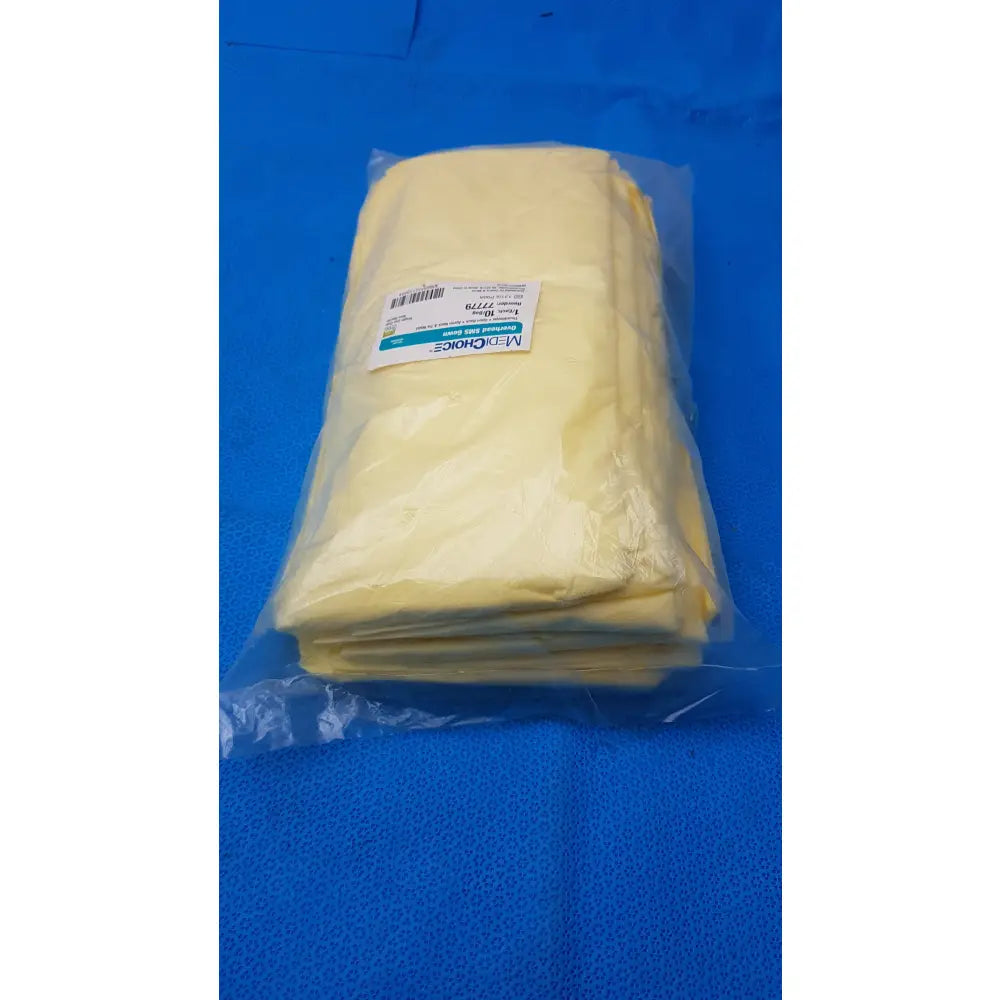MediChoice Yellow Overhead SMS Isolation Gowns Size Large 10-Pack (Reorder 77779) - Isolation Gowns