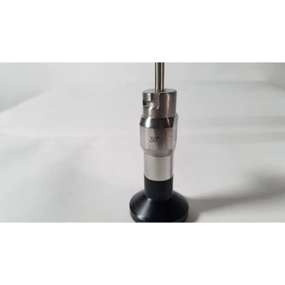 Silver and black metallic 30 degree angle gauge with rubberized base for medifix autoclave d-5540 degree endoscope