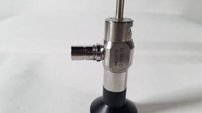 Silver metallic medifix autoclave d-5540.33 30 degree endoscope with black rubber base and engraved model number on body