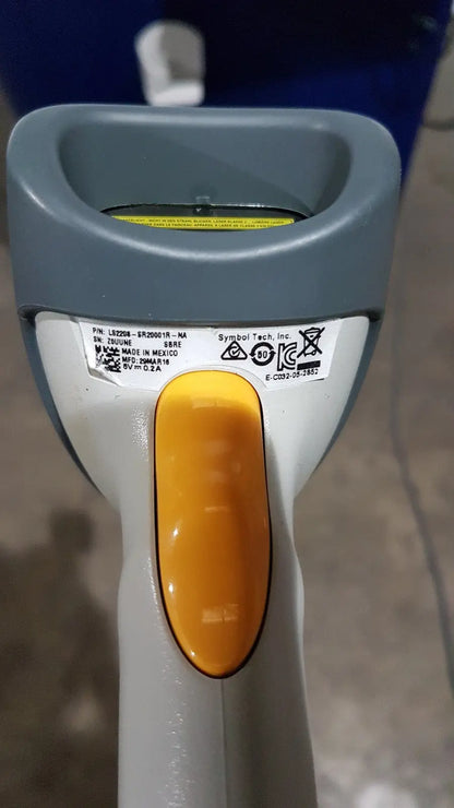 Gray and orange handheld barcode scanner with ergonomic design for medivators advantage plus endoscope reprocessor system