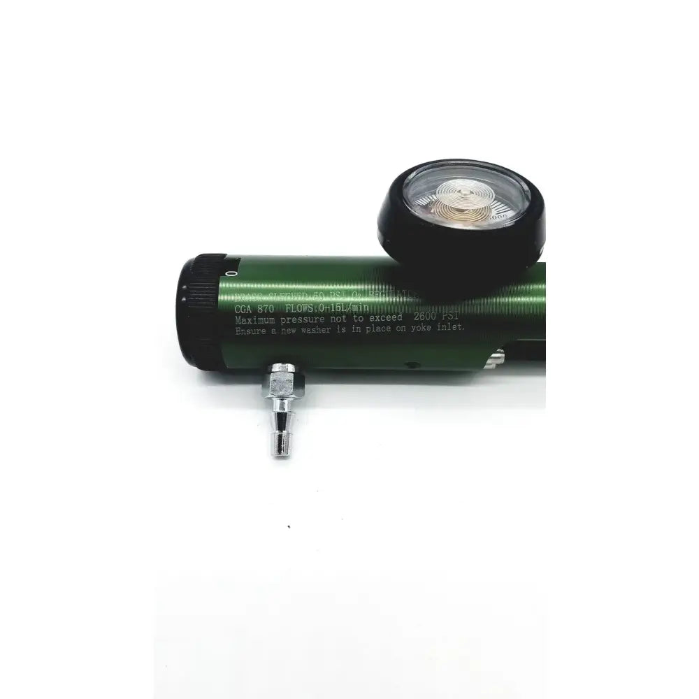 Medline Brass-Sleeved 50 PSI O2 Regulator CGA 870 Flows 0-15L/min Oxygen Regulator, as-is (for parts) product photo 3