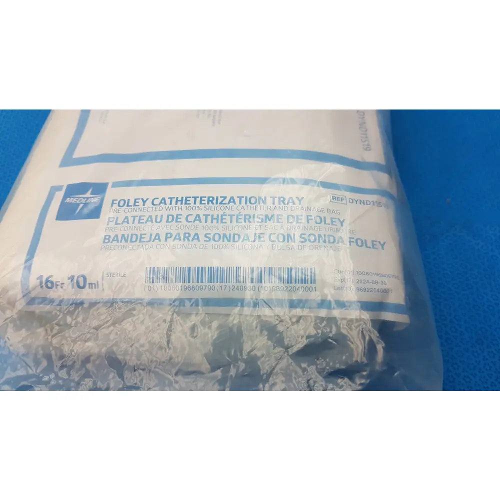 Medline DYND11519 16Fr 10ml 100% Silicone Catheter And Drainage Bag - Silicone Catheter and Drainage Bag System