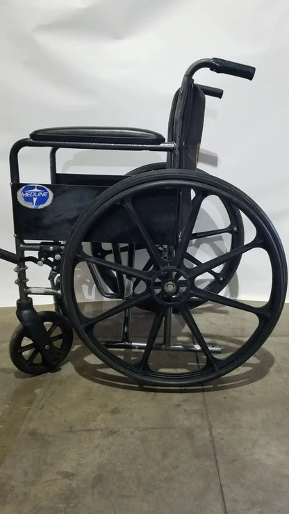 Reuse Medical Equipment Medline Folding Manual Wheelchair - Lightweight Black Padded Comfort Seat Wheelchairs, second-hand product photo 8