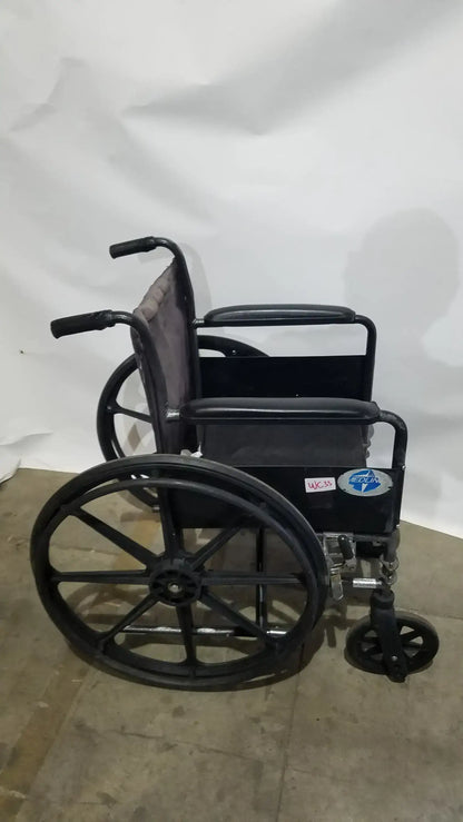Reuse Medical Equipment Medline Folding Manual Wheelchair - Lightweight Black Padded Comfort Seat Wheelchairs, second-hand product photo 2