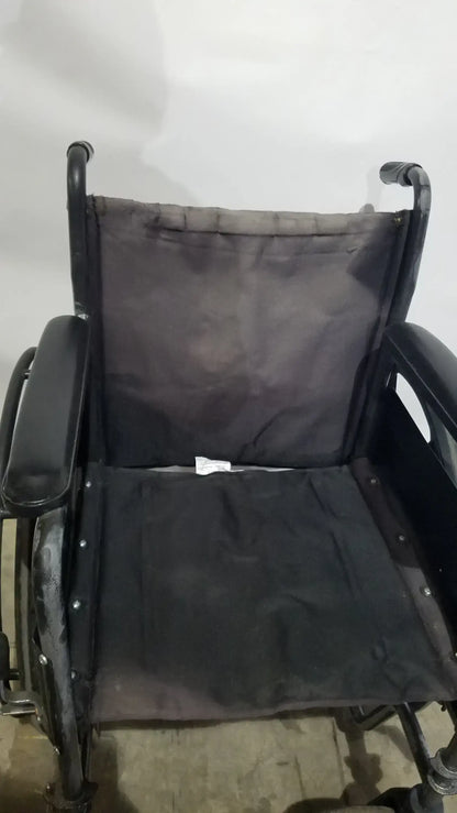 Reuse Medical Equipment Medline Folding Manual Wheelchair - Lightweight Black Padded Comfort Seat Wheelchairs, second-hand product photo 17