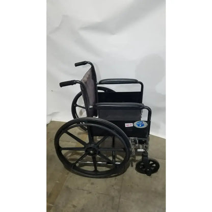 Reuse Medical Equipment Medline Folding Manual Wheelchair - Lightweight Black Padded Comfort Seat Wheelchairs, second-hand product photo 2
