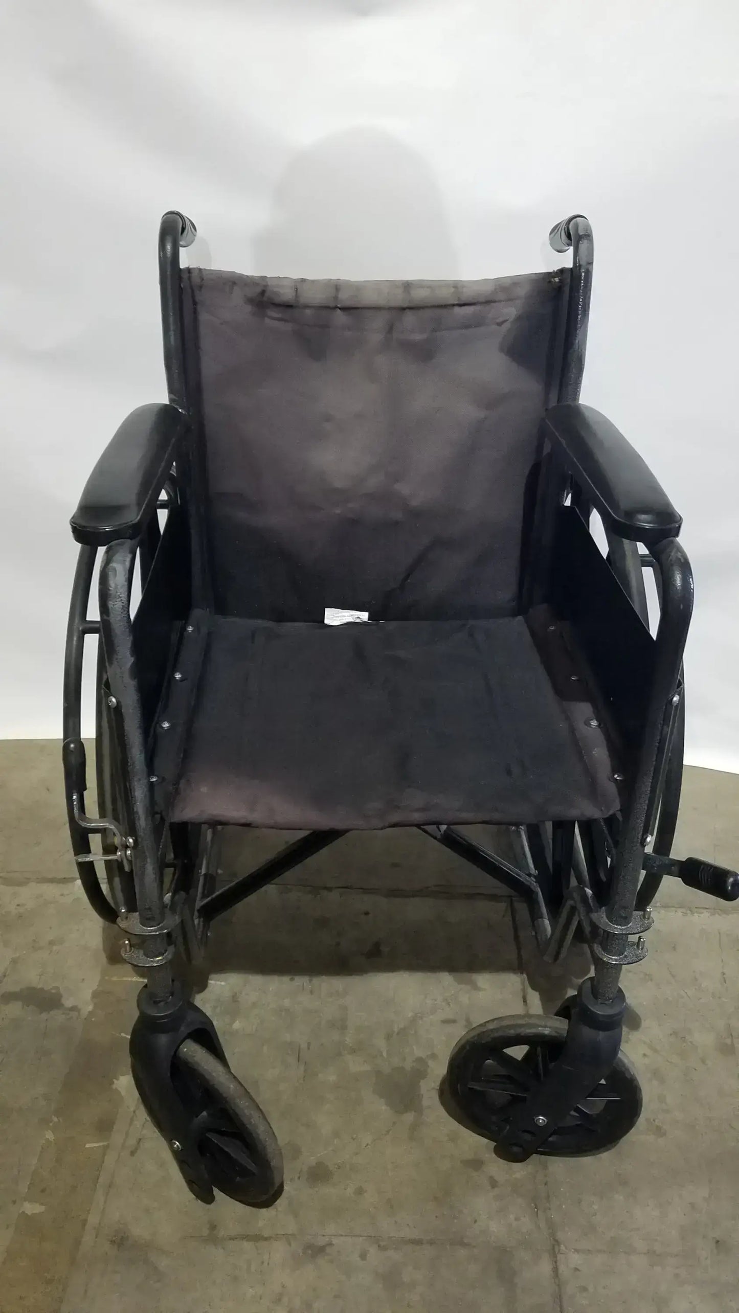 Reuse Medical Equipment Medline Folding Manual Wheelchair - Lightweight Black Padded Comfort Seat Wheelchairs, second-hand product photo 19