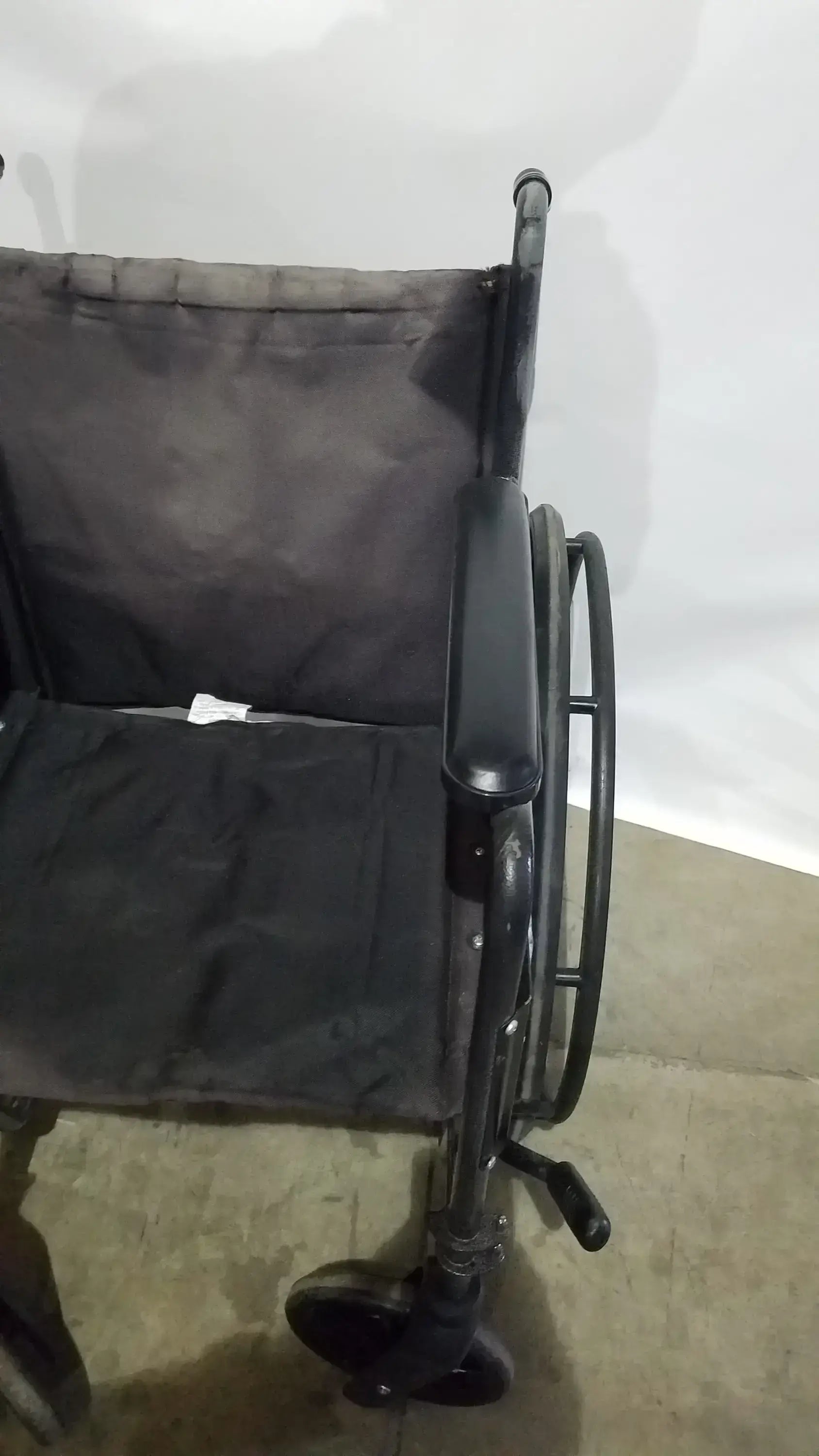 Reuse Medical Equipment Medline Folding Manual Wheelchair - Lightweight Black Padded Comfort Seat Wheelchairs, second-hand product photo 15