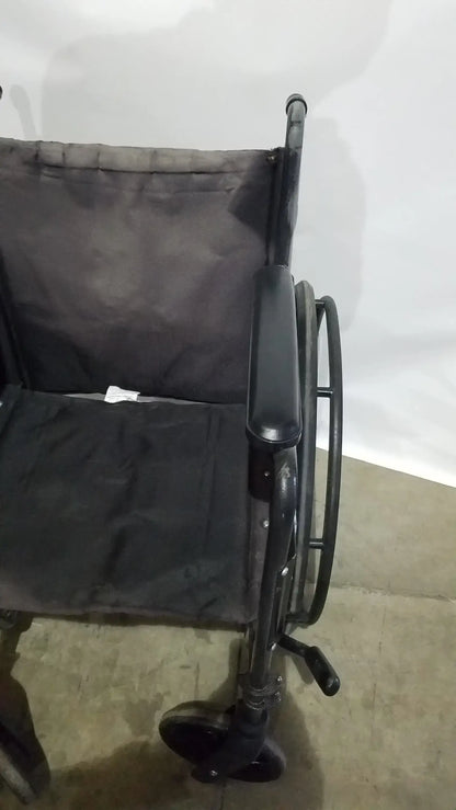 Reuse Medical Equipment Medline Folding Manual Wheelchair - Lightweight Black Padded Comfort Seat Wheelchairs, second-hand product photo 15