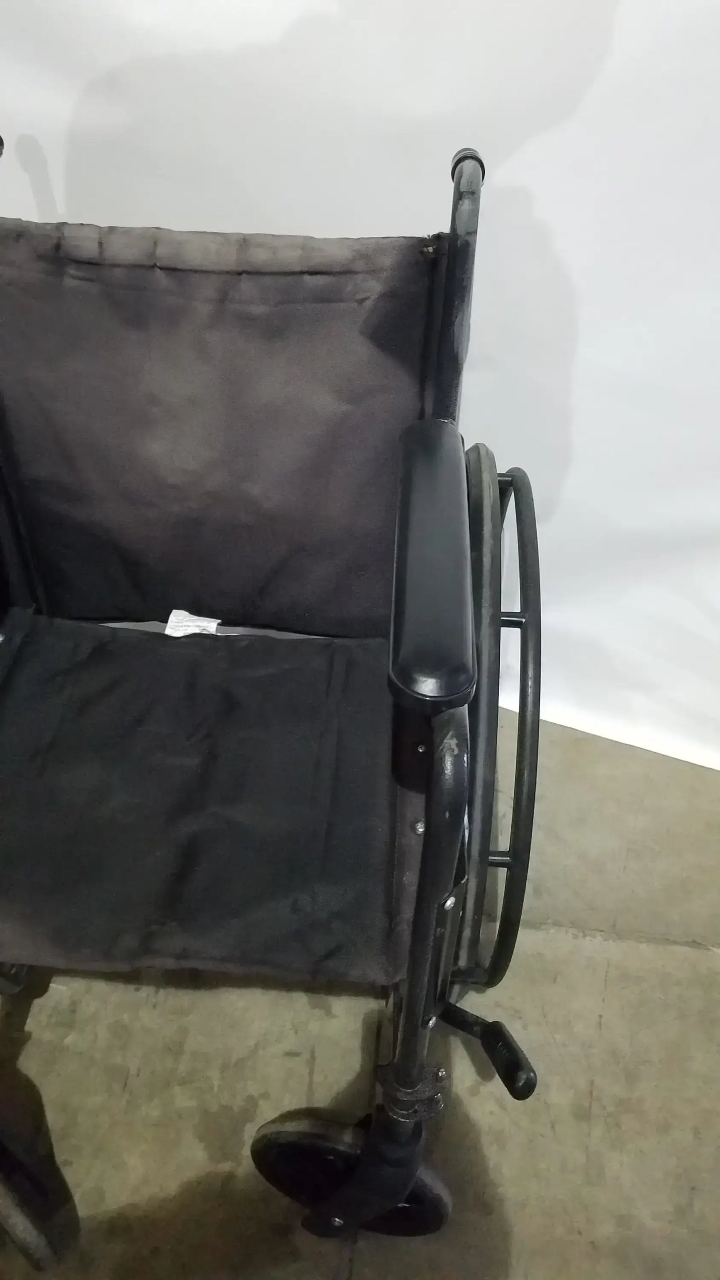 Reuse Medical Equipment Medline Folding Manual Wheelchair - Lightweight Black Padded Comfort Seat Wheelchairs, second-hand product photo 15