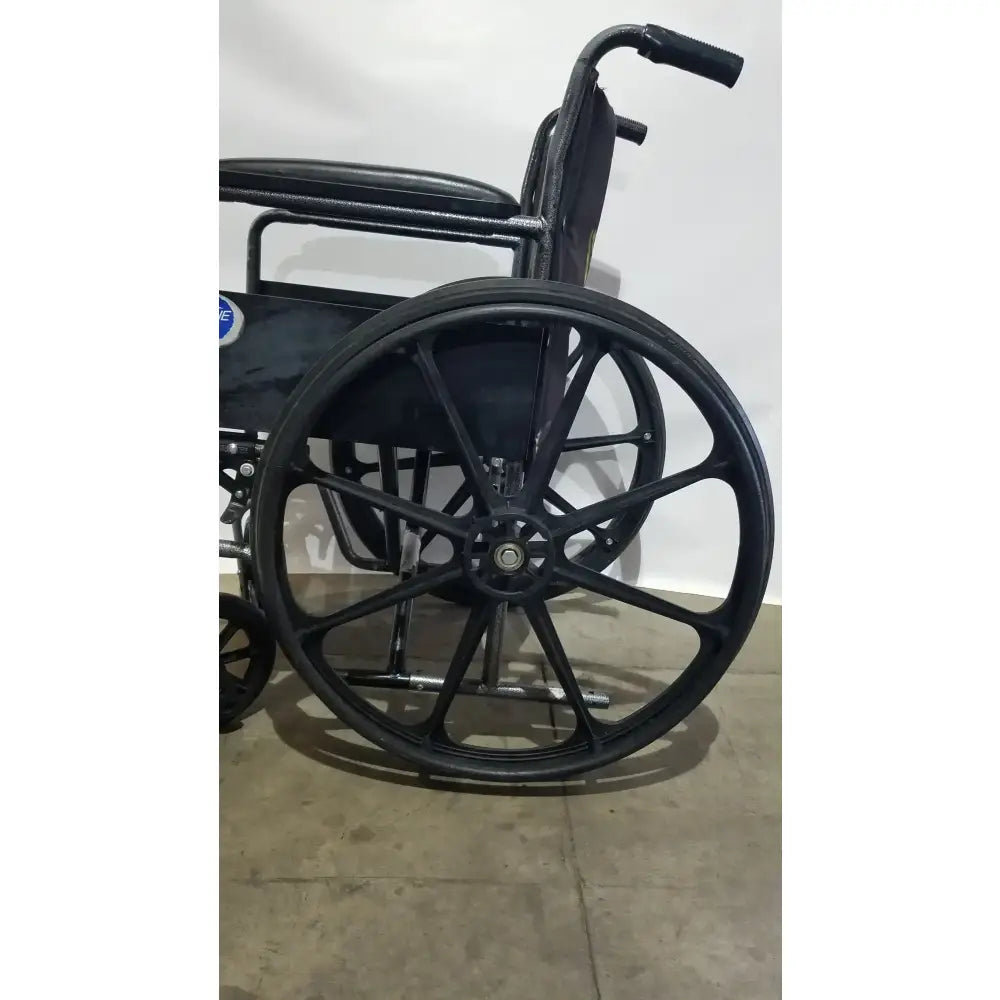 Reuse Medical Equipment Medline Folding Manual Wheelchair - Lightweight Black Padded Comfort Seat Wheelchairs, second-hand product photo 10