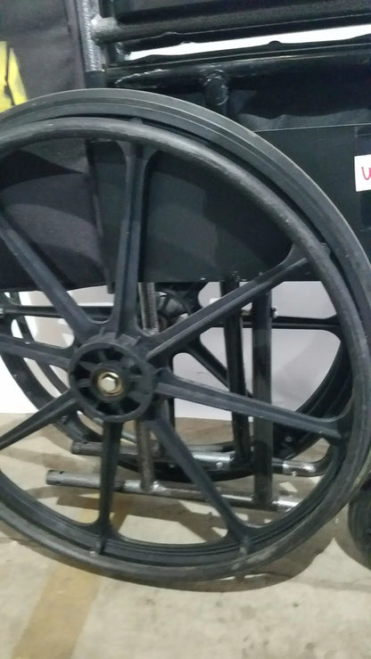Medline Folding Manual Wheelchair - Lightweight Black Padded Comfort Seat