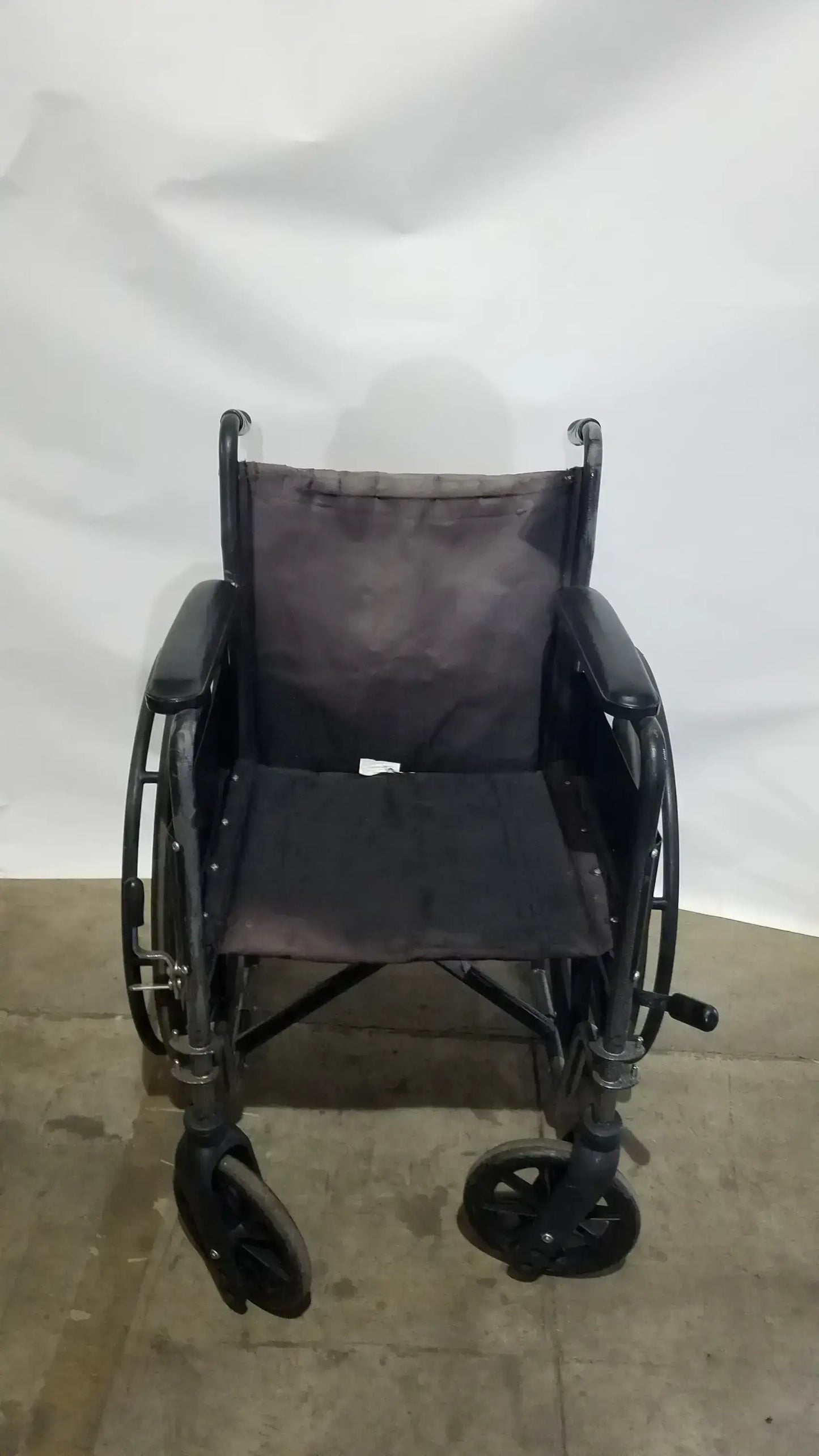 Reuse Medical Equipment Medline Folding Manual Wheelchair - Lightweight Black Padded Comfort Seat Wheelchairs, second-hand product photo 14