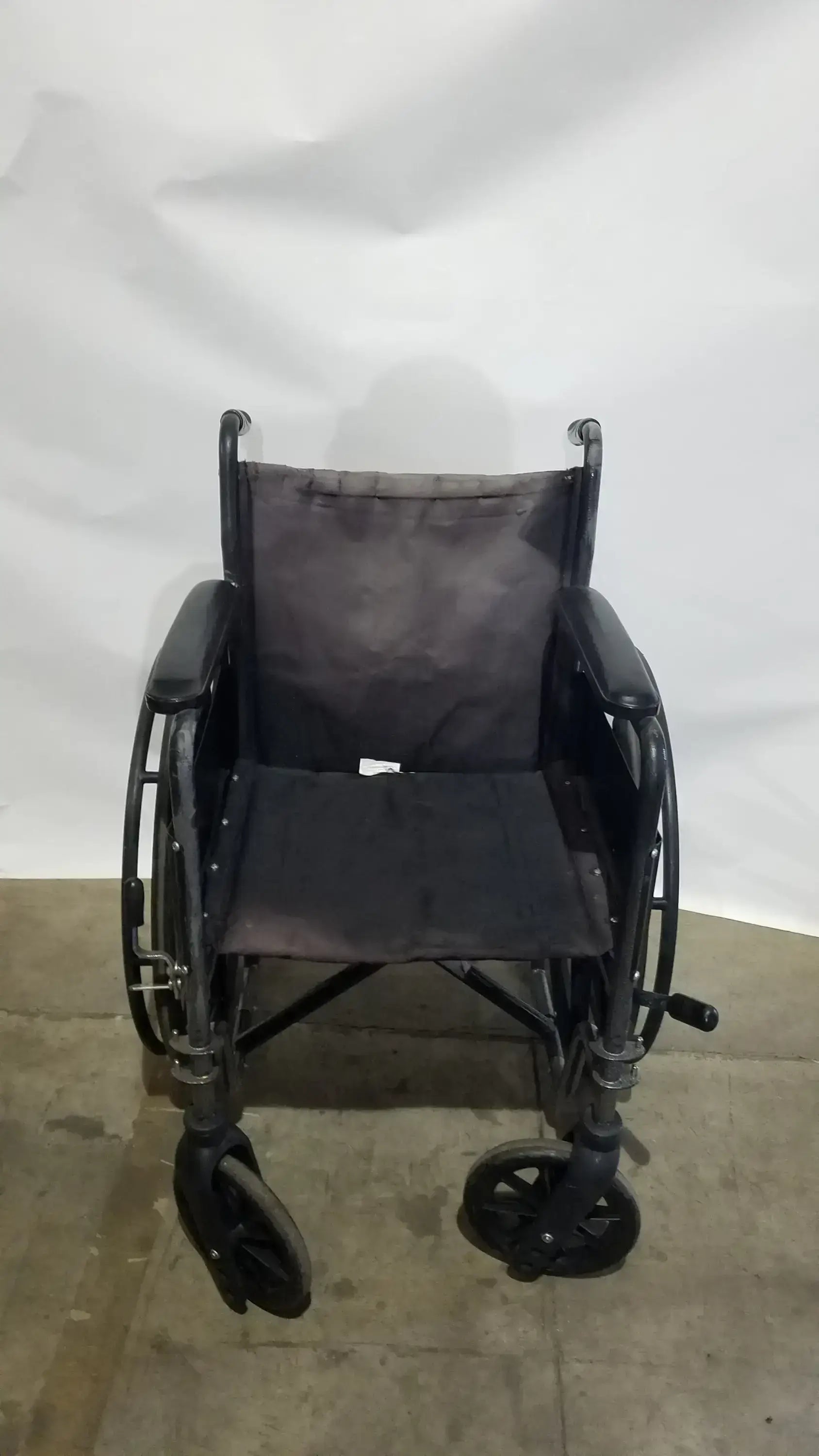 Reuse Medical Equipment Medline Folding Manual Wheelchair - Lightweight Black Padded Comfort Seat Wheelchairs, second-hand product photo 14