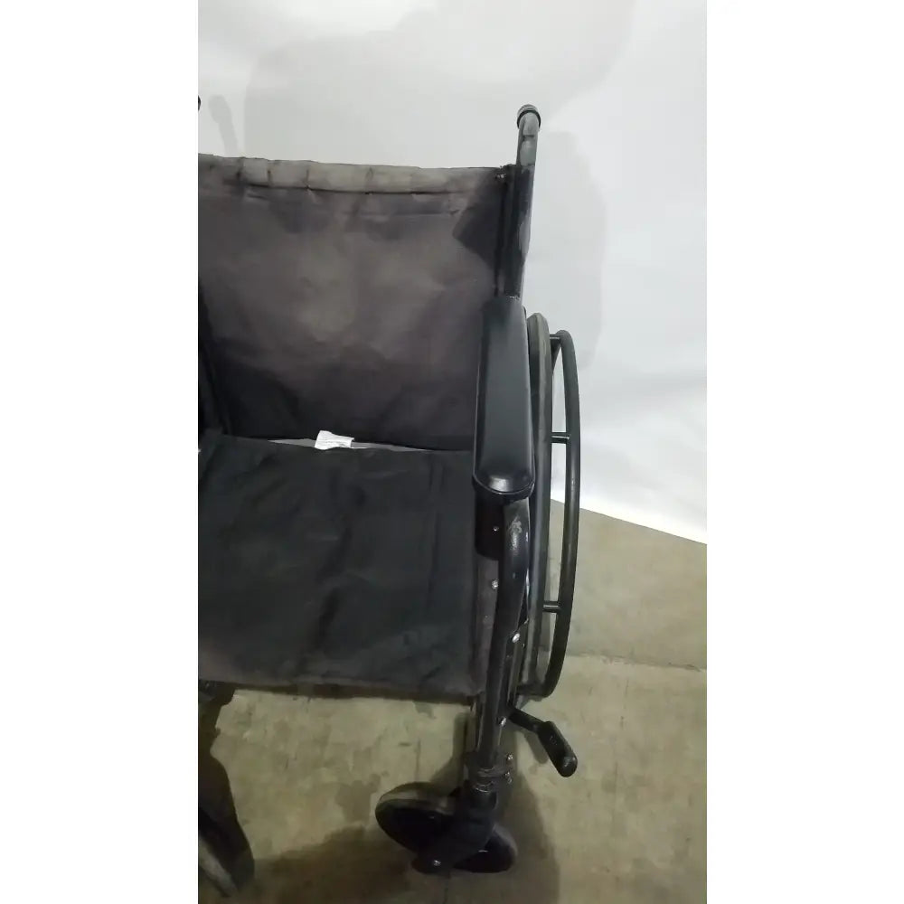 Reuse Medical Equipment Medline Folding Manual Wheelchair - Lightweight Black Padded Comfort Seat Wheelchairs, second-hand product photo 15