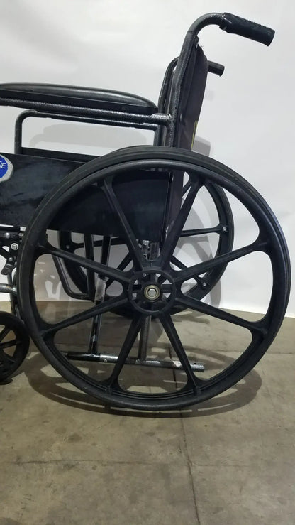 Reuse Medical Equipment Medline Folding Manual Wheelchair - Lightweight Black Padded Comfort Seat Wheelchairs, second-hand product photo 10