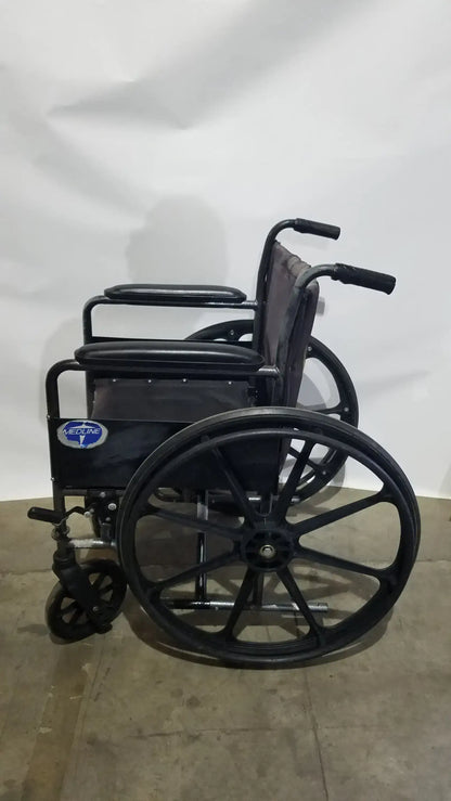 Reuse Medical Equipment Medline Folding Manual Wheelchair - Lightweight Black Padded Comfort Seat Wheelchairs, second-hand product photo 13