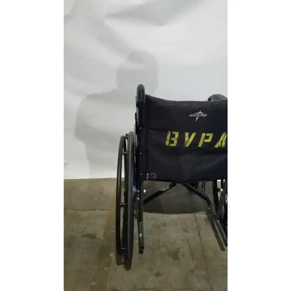 Reuse Medical Equipment Medline Folding Manual Wheelchair - Lightweight Black Padded Comfort Seat Wheelchairs, second-hand product photo 5